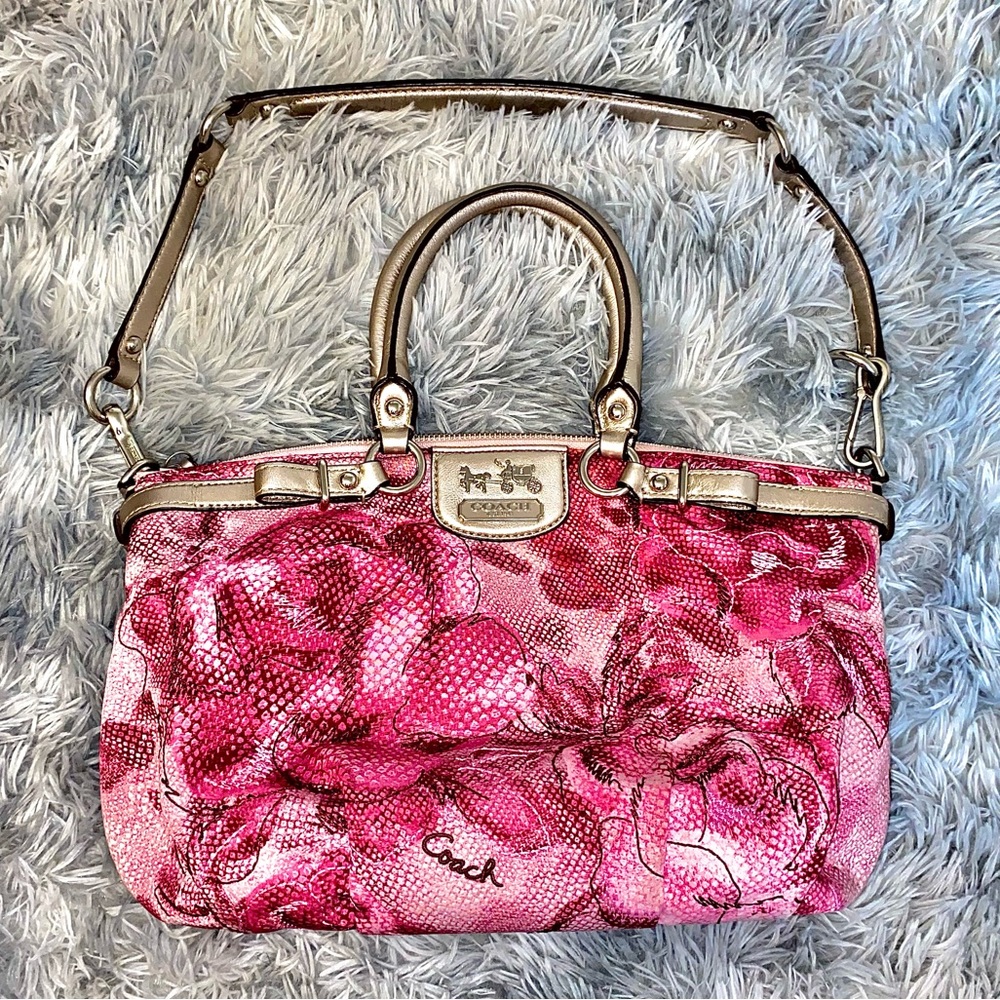 Pink Floral Coach Purse
